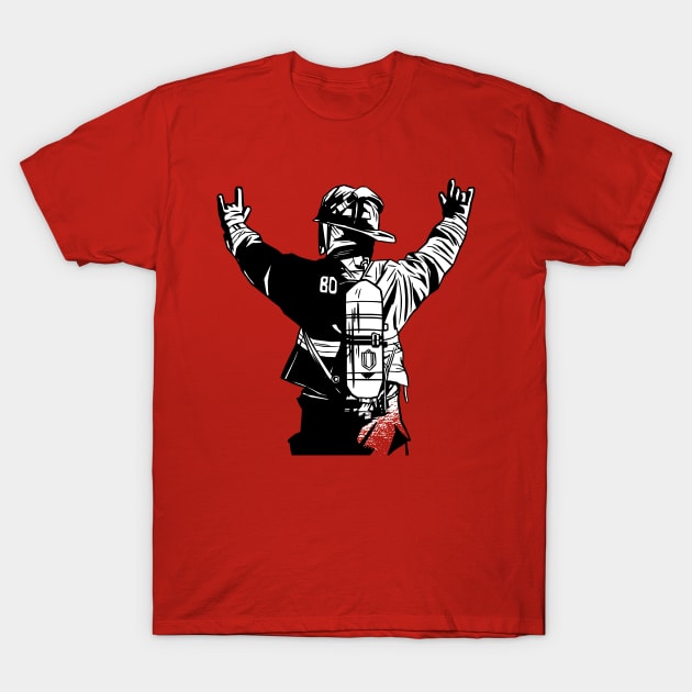 Rockin' Firefighter T-Shirt by vexeltees